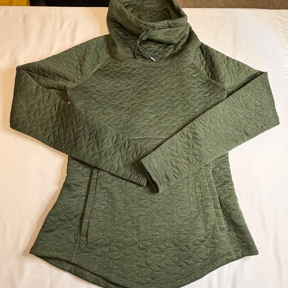 Marmot Womens Quilted Funnel Neck Pullover Green SCC-336 Small